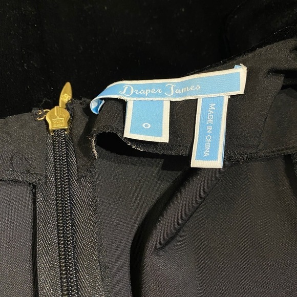 Draper James Women's Velvet Ruffle Shoulder Mini Dress V Neck Black Sizes 0 - Picture 11 of 12